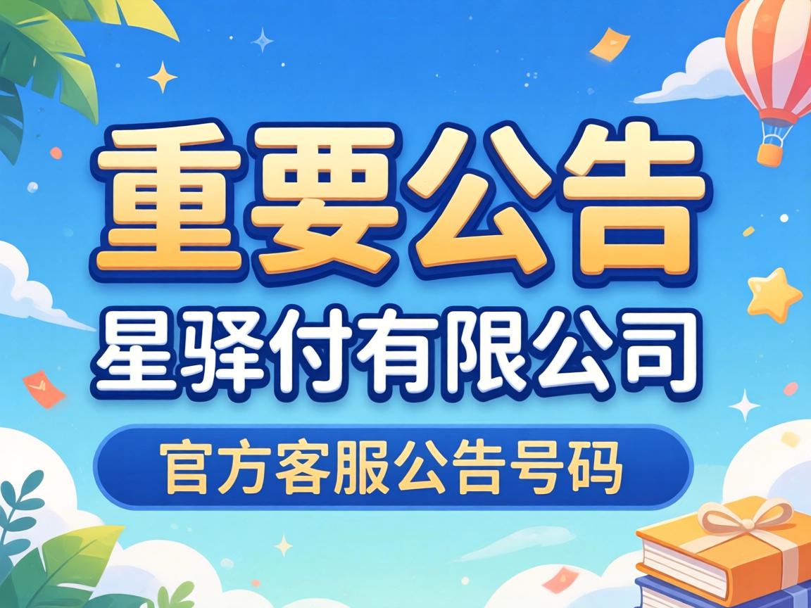 重要公告，星驿付有限公司官方客服公告号码提示