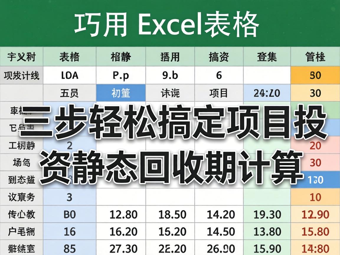 巧用Excel表格，三步轻松搞定项目投资静态回收期计算