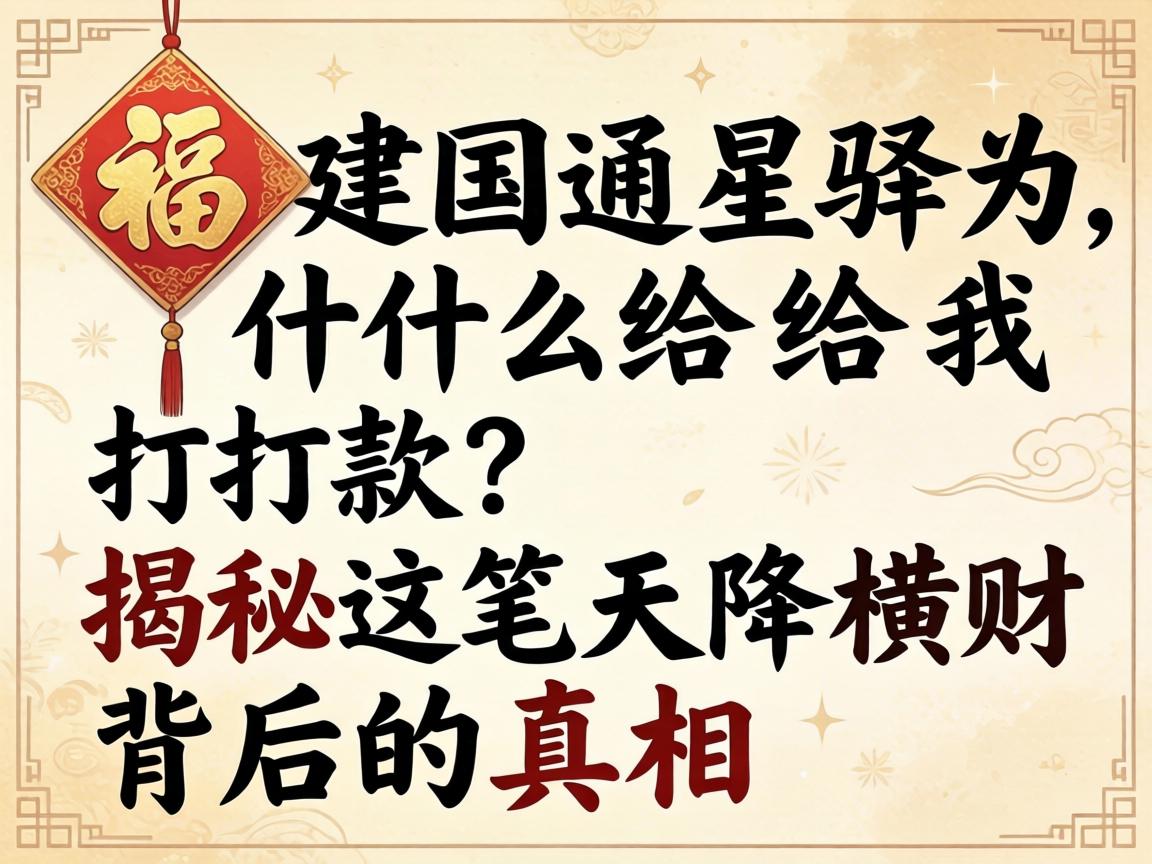福建国通星驿为什么给我打款？揭秘这笔天降横财背后的真相